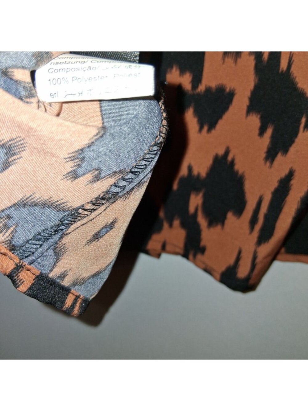 Leopard Print Button-Up Long Sleeve Blouse By Shein Size XL - Picture 5 of 6